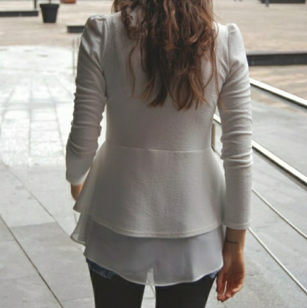 ⬇️VIVA | Contrast Chiffon Ruffles T-Shirt - Picture 5 of 6